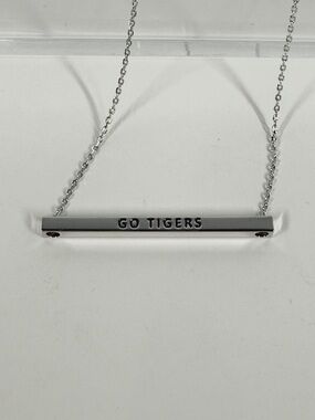 "GO TIGERS" 🐯 Silver Bar Necklace